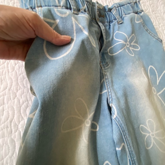 Forever 21 Kids Wide Leg Floral Jeans Size 13/14 Garden Girl, Boho - Picture 6 of 10